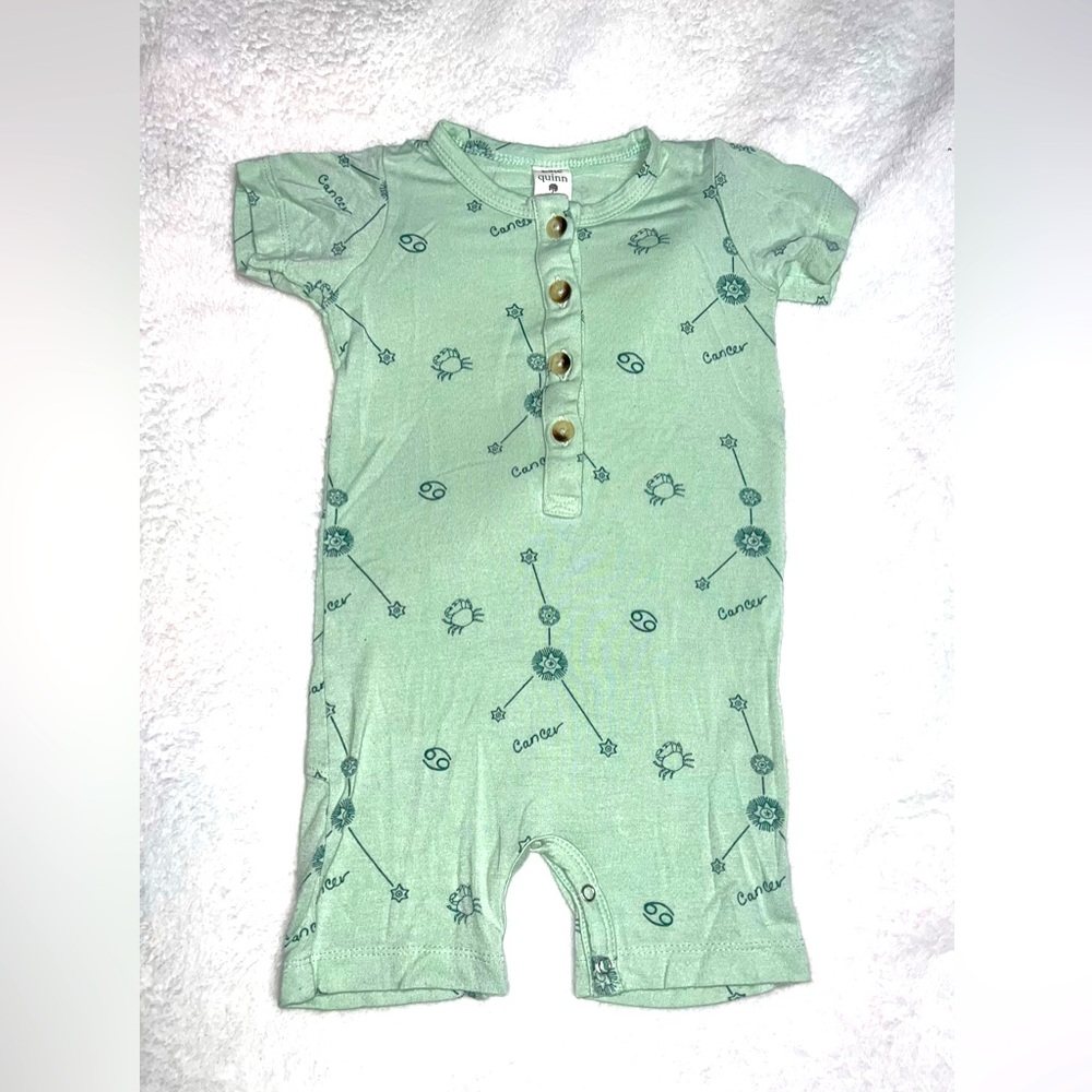 Kate Quinn bamboo viscose cancer sign jumpsuit, size 6-12 months